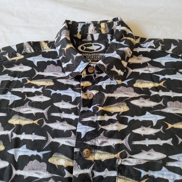 Vintage Mako Hawaii Sportswear Hawaiian Button Down Shirt XL Trophy Fish Print - Picture 2 of 6